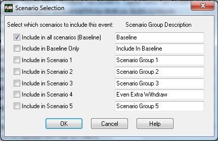 111 If you select '1' through '5' the program will put that number in the S column and this Event will be a member of that group. An Event may be selected as a member of more than one group.