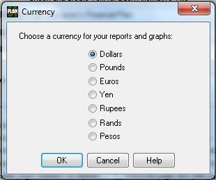 95 Currency Options Figure 41: Currency OptionsGraph Menu Create Graph Window This menu selection will create a new graph window with the current scenario.