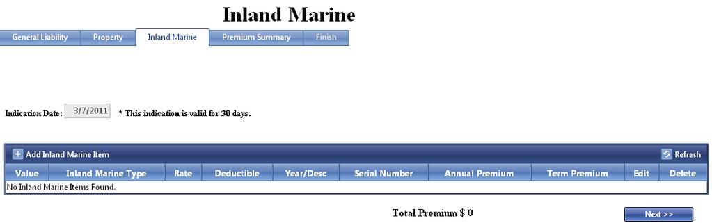 Remember Inland Marine Indications