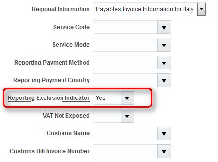 5. Transaction Entry in Payables Task name: Create Invoice Navigation: Navigator > Payables Invoices -> Create Invoice Invoice to be excluded from reporting Use the GDF segment Reporting Exclusion