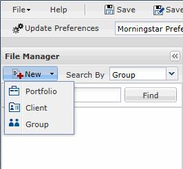 Here are some examples of what you can do with the File Manager panel: After finishing work on one portfolio, you can open an existing portfolio, or create a new one, without having to close the