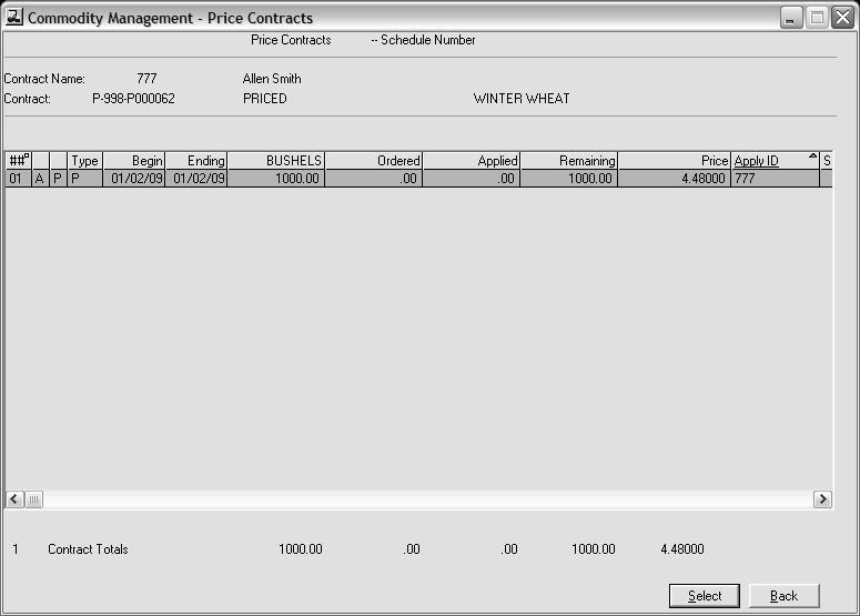 Select the Contract to Price Select the Pricing/Delivery schedule to price Indicate the quantity to Price.