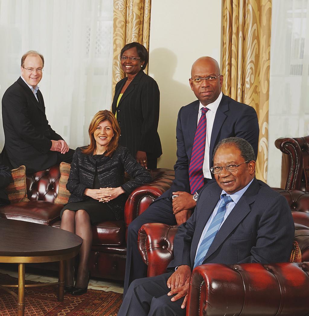 Profiles of the Directors are on pages 130 to 131 From front left to right: Esther Koimett - Non-Executive Director and alternate to Henry Rotich, Enid Muriuki - Company Secretary Nancy Macharia -