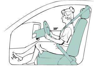 -Recline seat back -Move seat rearward -Tilt steering wheel down -10 inches away