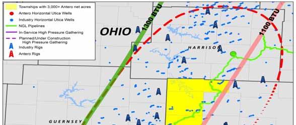 LEADING UTICA SHALE CORE POSITION DELIVERS CONDENSATE AND NGLS 100% operated Operating 7 rigs including 3 intermediate rigs 148,000 net acres in the core rich gas/ condensate window (72% includes