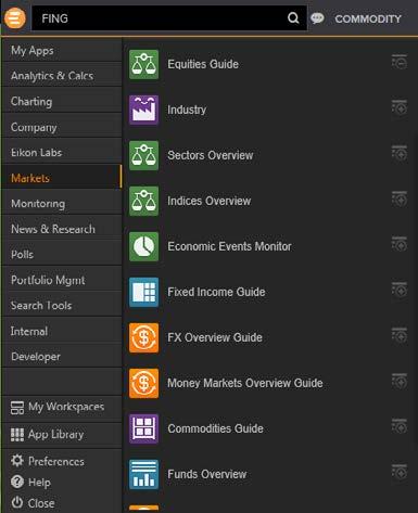 Cross Asset Guides Click > Markets > select the guide of interest or use free text search or the codes in