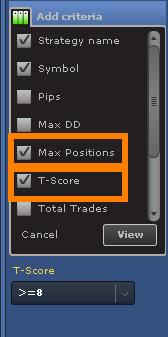 2 STRATEGIES- CUSTOM FILTER The Custom Filter enables you to not only view and analyze all strategies trading results and statistics, but to filter and sort the results by