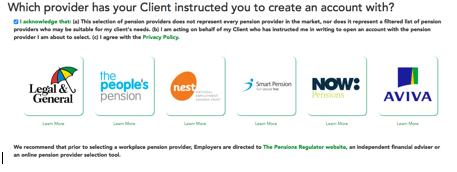 (a) This selection of pension providers does not represent every pension provider in the market, nor does it represent a filtered list of pension providers who may be suitable for my client's needs.