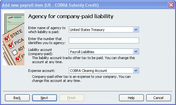 We ve chosen COBRA Clearing Account.