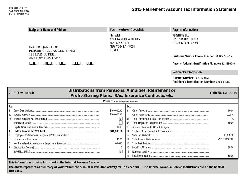 Retirement Account Distributions IRS Form 1099-R Information Reported on IRS Form 1099-R IRS Form 1099-R If you took a reportable distribution from your IRA (Traditional IRA, Roth IRA, Simplified