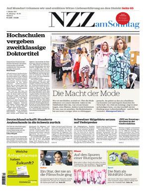 NZZ AM SONNTAG The premium newspaper among the Sunday newspapers NZZ am Sonntag brings together the journalistic values of the NZZ and the special needs of Sunday readers.