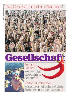 13 Publication Gesellschaft is published on Sundays in tabloid format in the NZZ am Sonntag. Advertising deadline On Thursday 10 days prior to publication at midday.