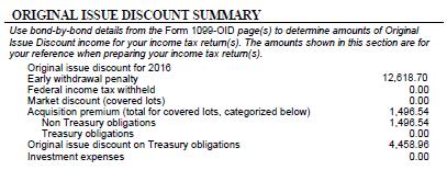 Original Issue Discount (OID) To better understand the presentation of Form 1099-OID, we will first take a closer look at the OID summary.