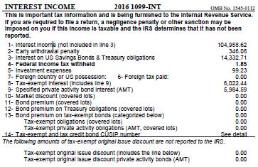 Interest Income The amounts reported in this section of your Tax Statement reflect interest income credited to your account.