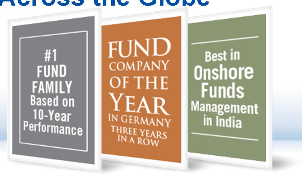 10 Recognized Across the Globe #1 Fund Family Based on 10-year Performance Two of the Last Three Years (Periods ended 12/31/11) Barron s, 2012 1,2 Fund Company of the Year in Germany three years in a