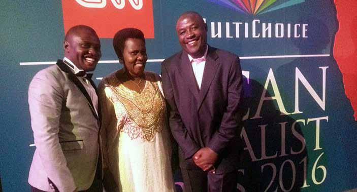 ACCOLADES Appreciation to the board Conan Businge (L) and Gerald Tenywa (R) CNN MultiChoice African Journalists Awards of the Year Awards Runner-up 2016 By Conan Businge Last year, I travelled with