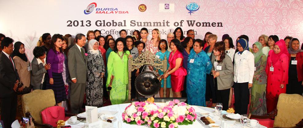 MARKET HIGHLIGHTS DATIN PADUKA SERI ROSMAH OFFICIATES THE 2013 GLOBAL SUMMIT OF WOMEN MARKET CEREMONY & BOOK LAUNCH AT BURSA MALAYSIA Datin Paduka Seri Hjh.