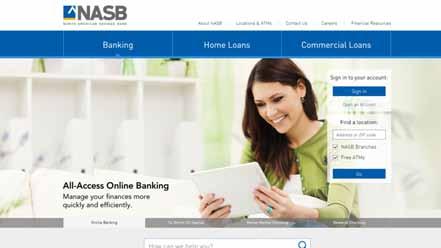 NASB ONLINE BANKING Available Monday, September 26th: Online Banking provides you with instant account access 24/7.