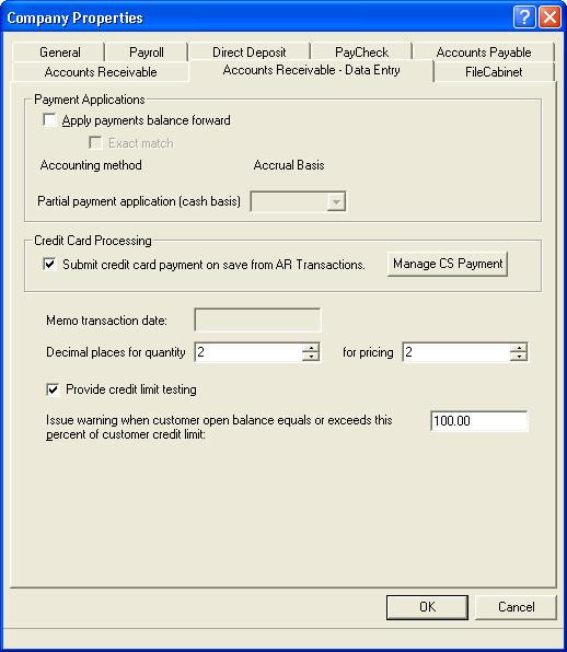 Setting Up CBS for Credit Card Processing 3.