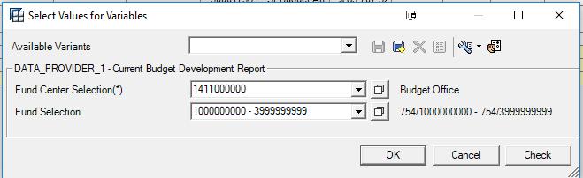 Change Report Variable Values In the BEx toolbar, select Change Variable Values. Choose the desired new variables.