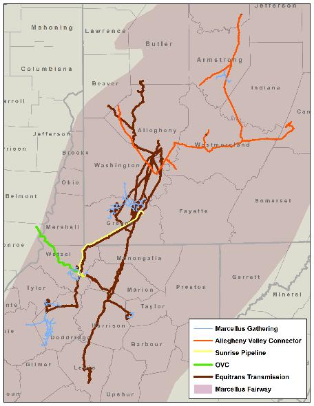 EQT Midstream Partners, LP Marcellus gathering Pennsylvania 875 MMcf per day firm capacity 10-year demand based fixed-fee contracts West Virginia Supports wet &