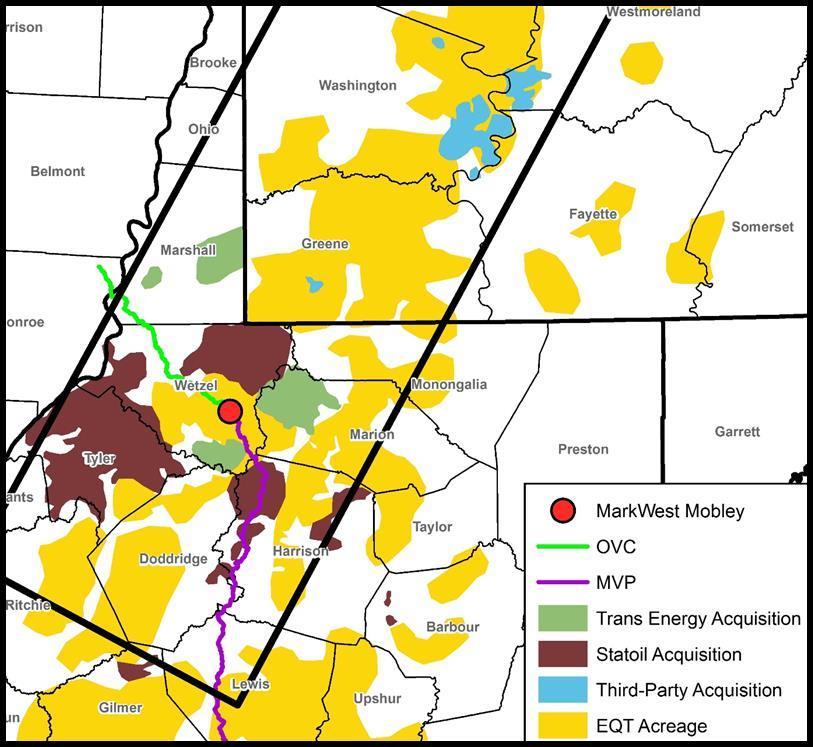 Acreage Acquisitions October, 2016 Trans Energy / Republic Energy and Third-Party 59,600 Marcellus net acres 347 new Marcellus locations of 5,200 average Deep Utica rights on 39,300 acres Upper