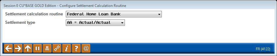 CONFIGURING THE SETTLEMENT CALCULATION ROUTINE Configure PL Settlement Calc Routines (Tool #269) Screen 2 This screen is used to configure the Settlement Calculation Routines for the credit union.