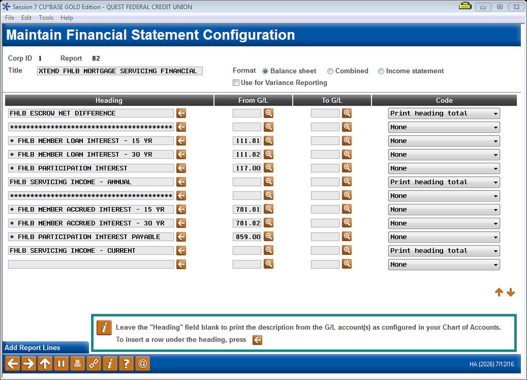 Screen 2 Run the Financial Statement, via Tool #640 Print CU Financials. On the final selection screen, be sure to check the boxes to Summarize locations, Print zero balances and Print G/L account #.