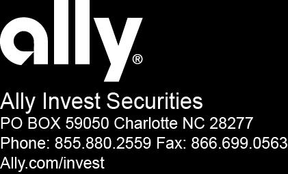 Or you can mail it to: Ally Invest Securities PO Box 49050 Charlotte, NC 28277-3432 Send overnight deliveries to: Ally Invest Securities 11605 N. Community House Rd.
