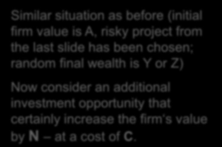 last slide has been chosen; random final wealth is Y or Z) Now consider an additional