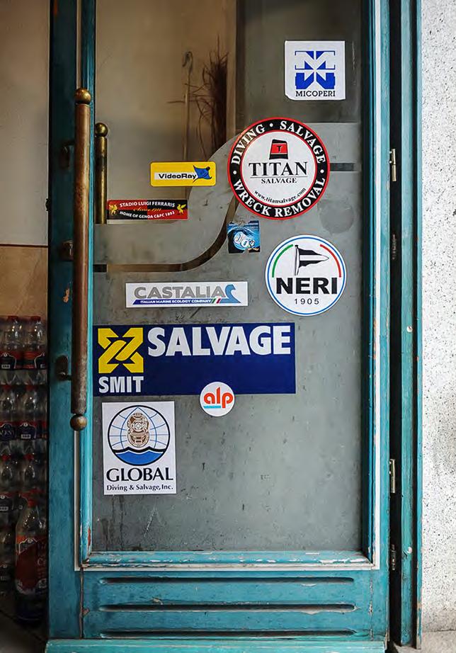A shop door on the island of Giglio, Italy from