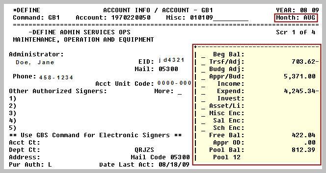 6. The right side of the screen displays the free balance, pool balance, as well as the pool number for the account. 7.