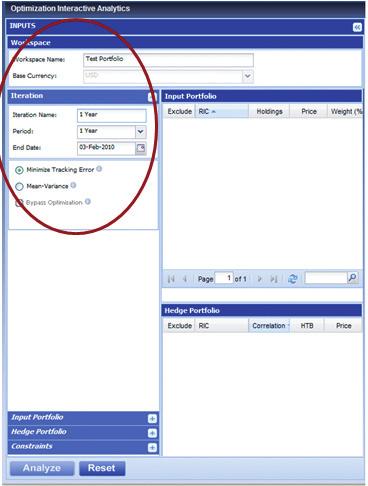 6 Start with the Optimizer Input Step 1: Choose Workspace inputs (see Figure 1.