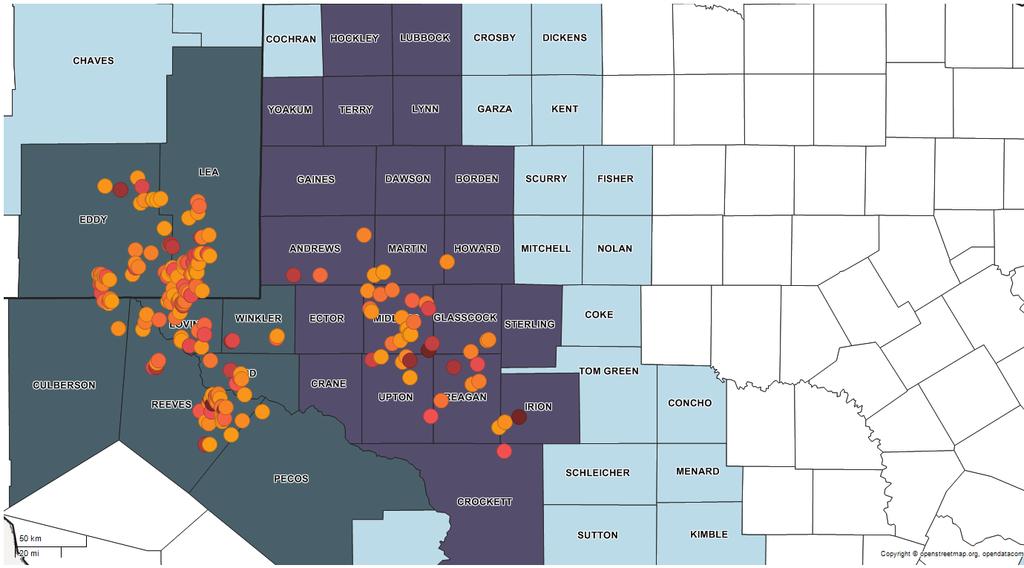 Permian Basin - At least 1,000 Bbl/d Wells WPX ACREAGE Sources: EIA Basin Definitions, RigData, TPH Research, DrillingInfo Peak Production based upon two-stream data