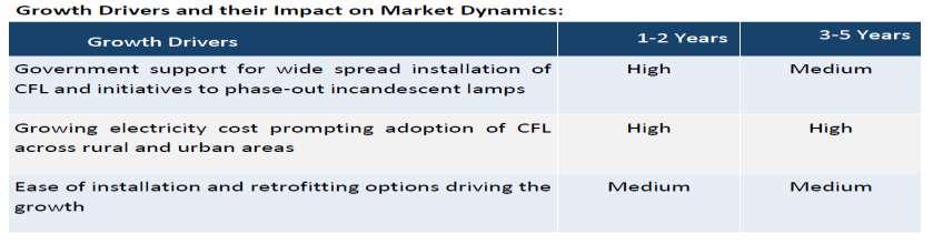 Market Growth Drivers Competition Competitors in the Indian CFL market adhere to two different business models. Firstly, companies like Philips Lighting, Orbit, Surya Roshini, HPL, etc.