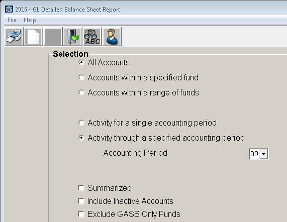 Only Print Total Account Activity Selecting this option will print only totals for the accounts, no detail. New page for each department Page breaks by each department 4.