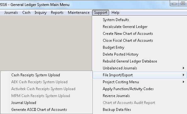 6.40 PROJECT COSTING MENU This menu contains programs that are used to setup, maintain, and report on Project Costing functionality in the Accounts Payable System.