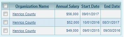Example: The screen shots below are created with fictitious data. The employee s salary history record appears as: The employer realizes the 2016 salary change should have been effective 9/1/16.