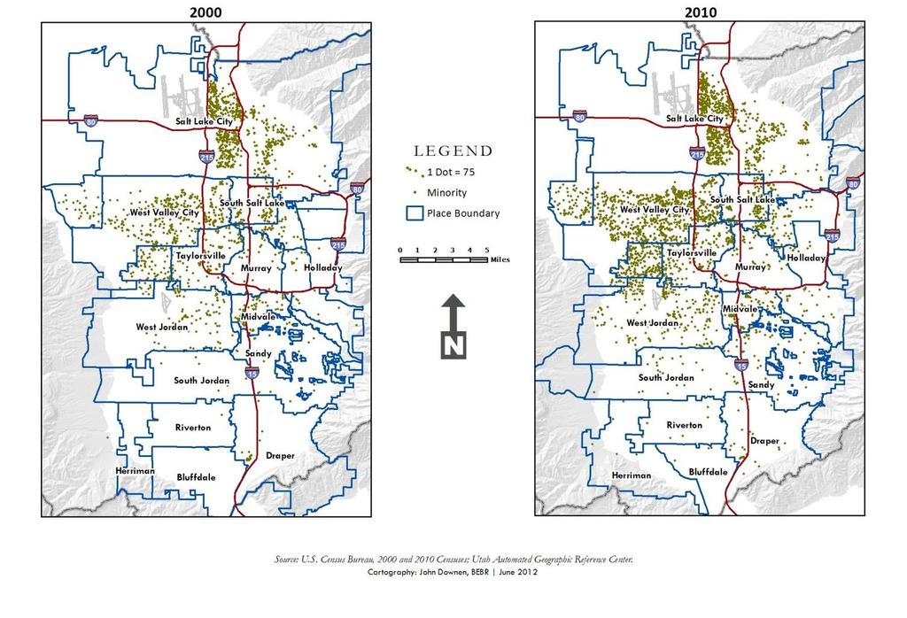 Figure 3 Dot Density of Salt Lake County Minority Population