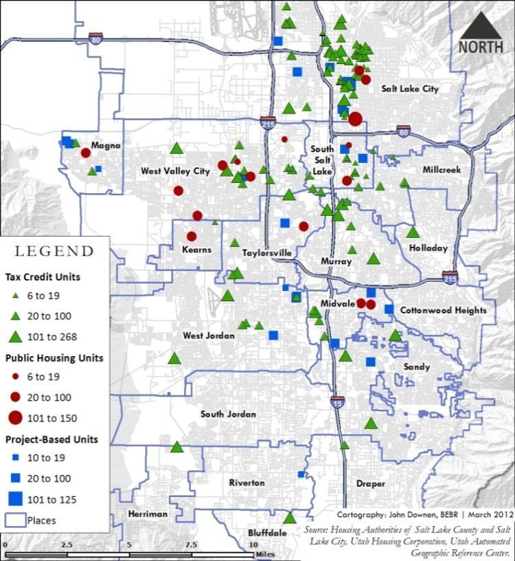Figure 18 Subsidized Apartment Projects in Salt Lake County, 2011 Figure 18 maps all the subsidized apartment projects in Salt Lake County.