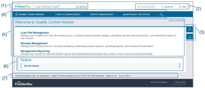 Introduction Navigating Quality Control Advisor The Home page The features display in all the main functions within Quality Control Advisor.