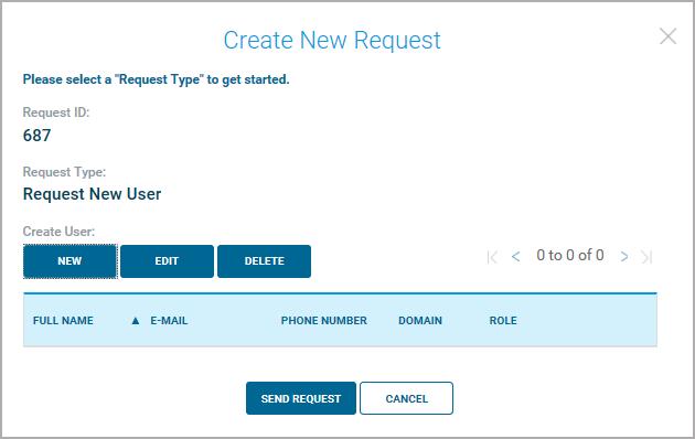 Customer Administrator Request New User 1. Click New to access the Edit Customer Sign Up page and add the request details. 2.