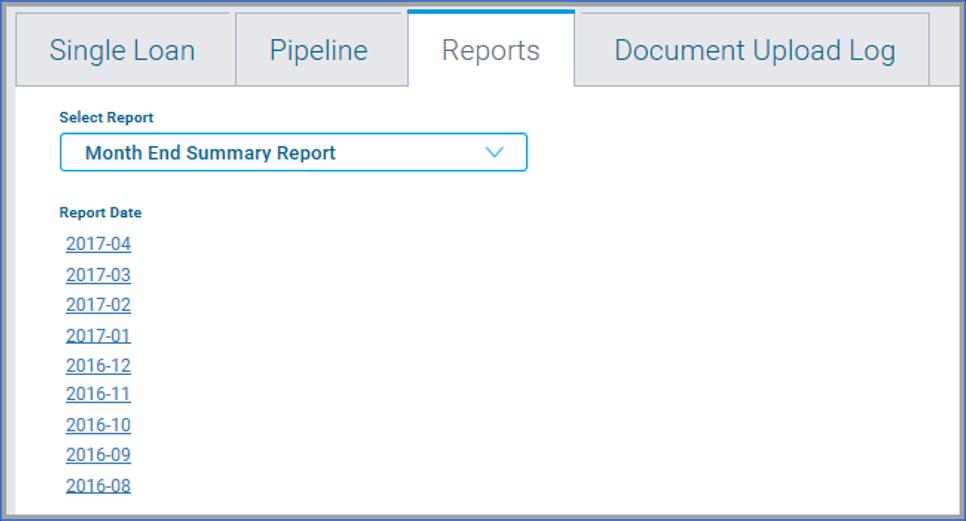 Only the reports that are applicable to you will appear in the dropdown list.