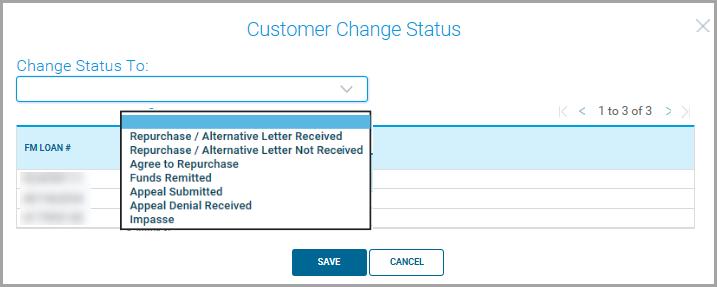Remedy Management Update Status (in bulk) To add/update the Customer Status for multiple loans from Pipeline tab, click on each row containing the loan you wish to include for the status change.