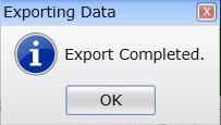 When the export is complete, a pop-up window displays the message Export