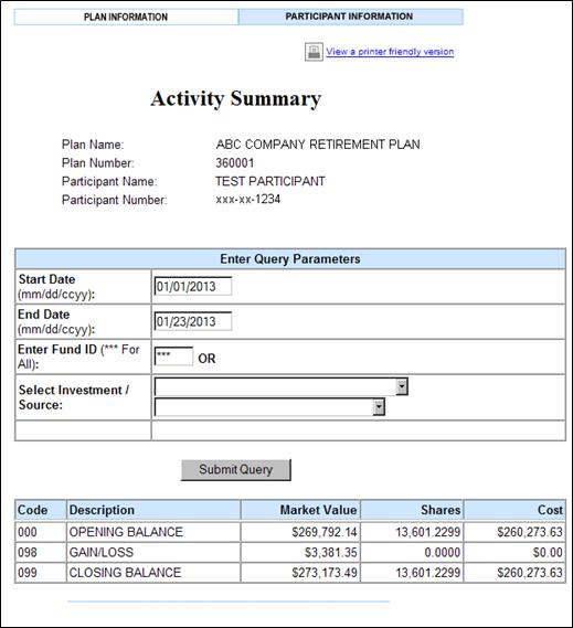 Activity Summary The Activity Summary screen allows you to view a summary of the