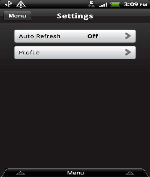 Settings By accessing the Settings module, you may: Set the Auto Refresh function. View your Profile (and also to Logout).