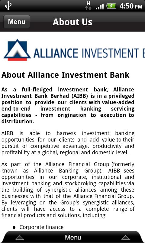 About Us By accessing the About Us menu, you may: View the brief information on AIBB. View brief information on AIBB 1.