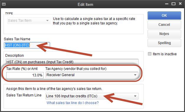chapter 4: setting up client files Note: If the tax rate changes occur, you will edit the % rate in this window to reflect the changes.