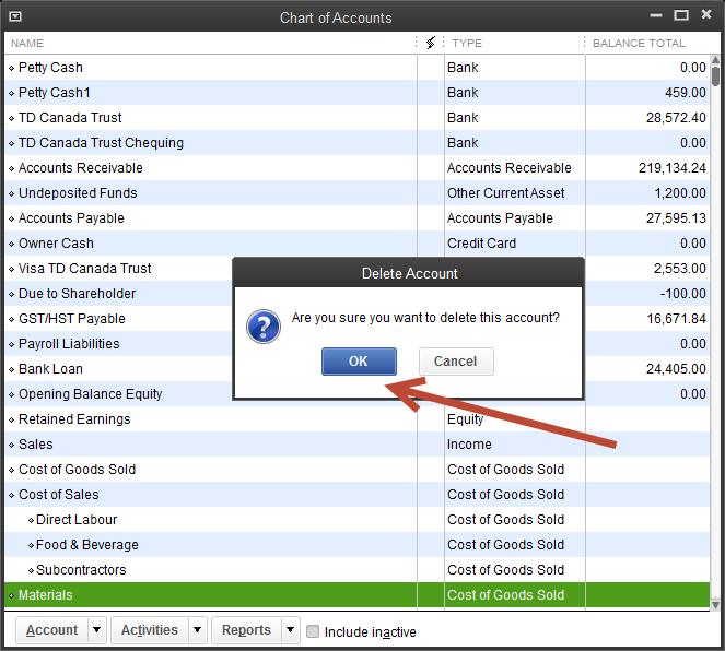 chapter 7 - saving time in quickbooks Deleting List Entries If you find that duplicate accounts or customers appear on your lists you can manage those list items in two different ways.
